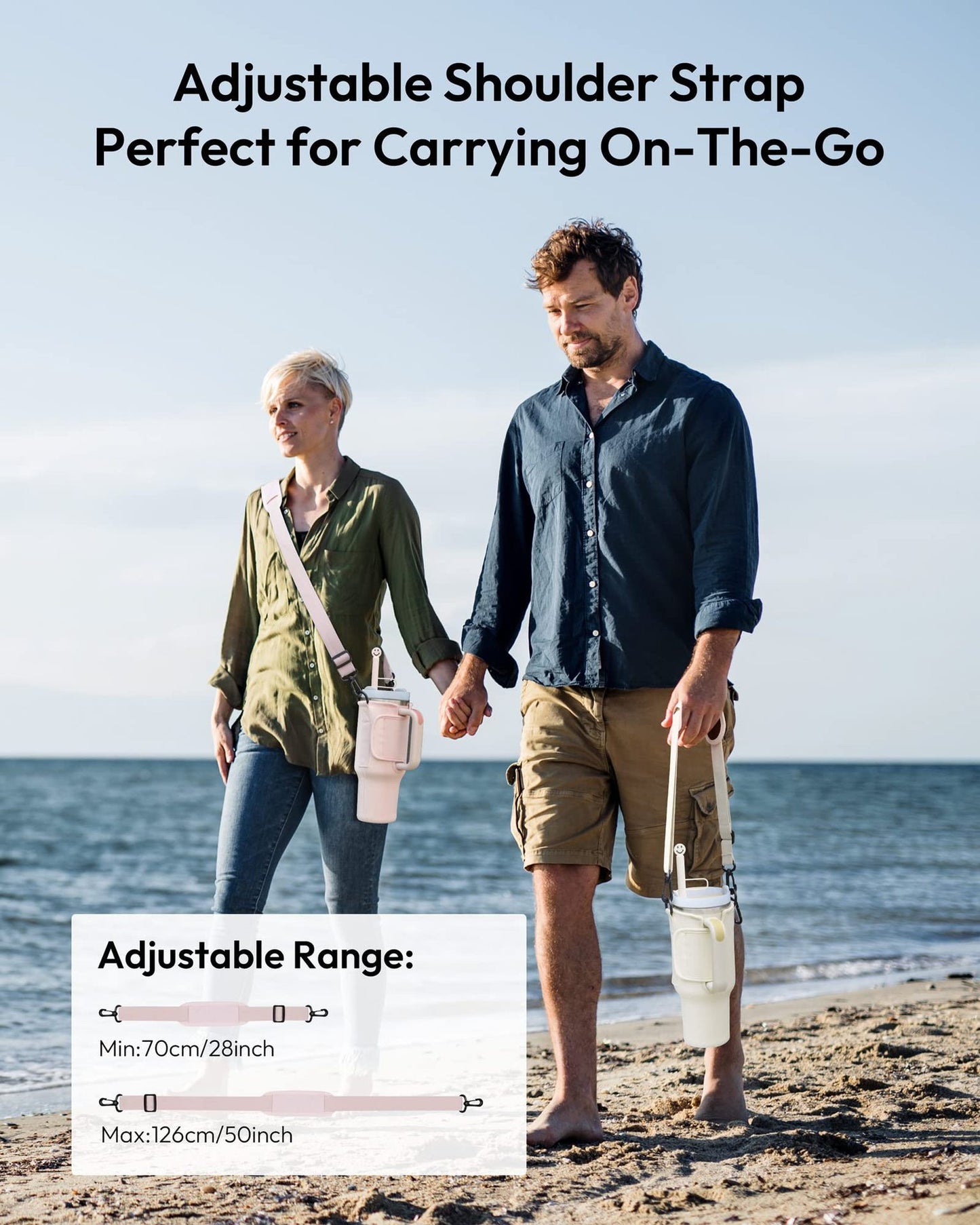 Portable Outdoor Cover for Mugs and Bottles with shoulder strap