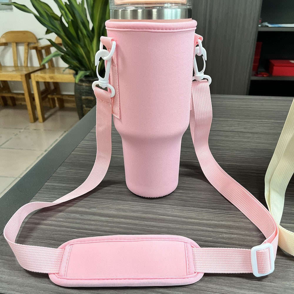 Portable Outdoor Cover for Mugs and Bottles with shoulder strap