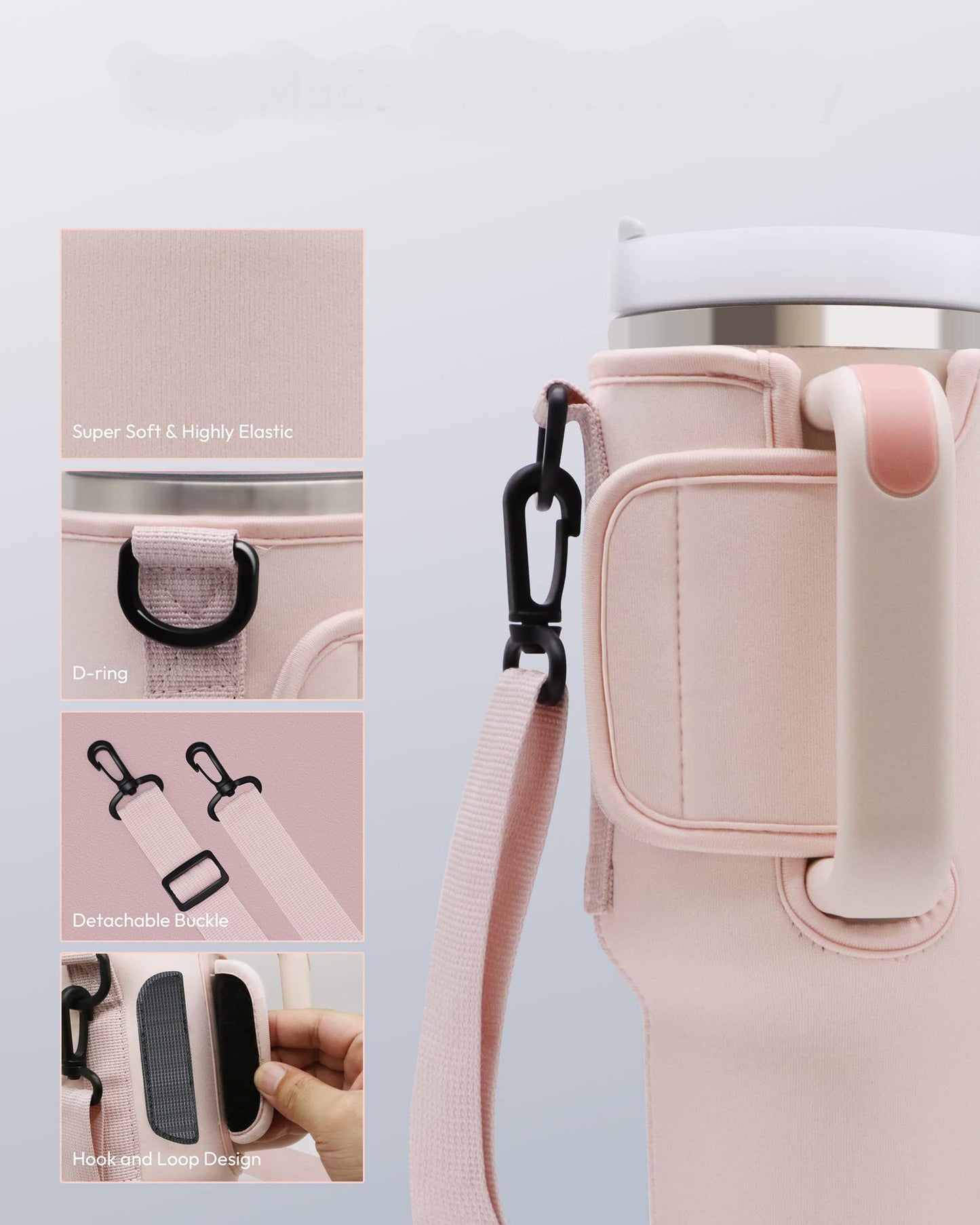 Portable Outdoor Cover for Mugs and Bottles with shoulder strap