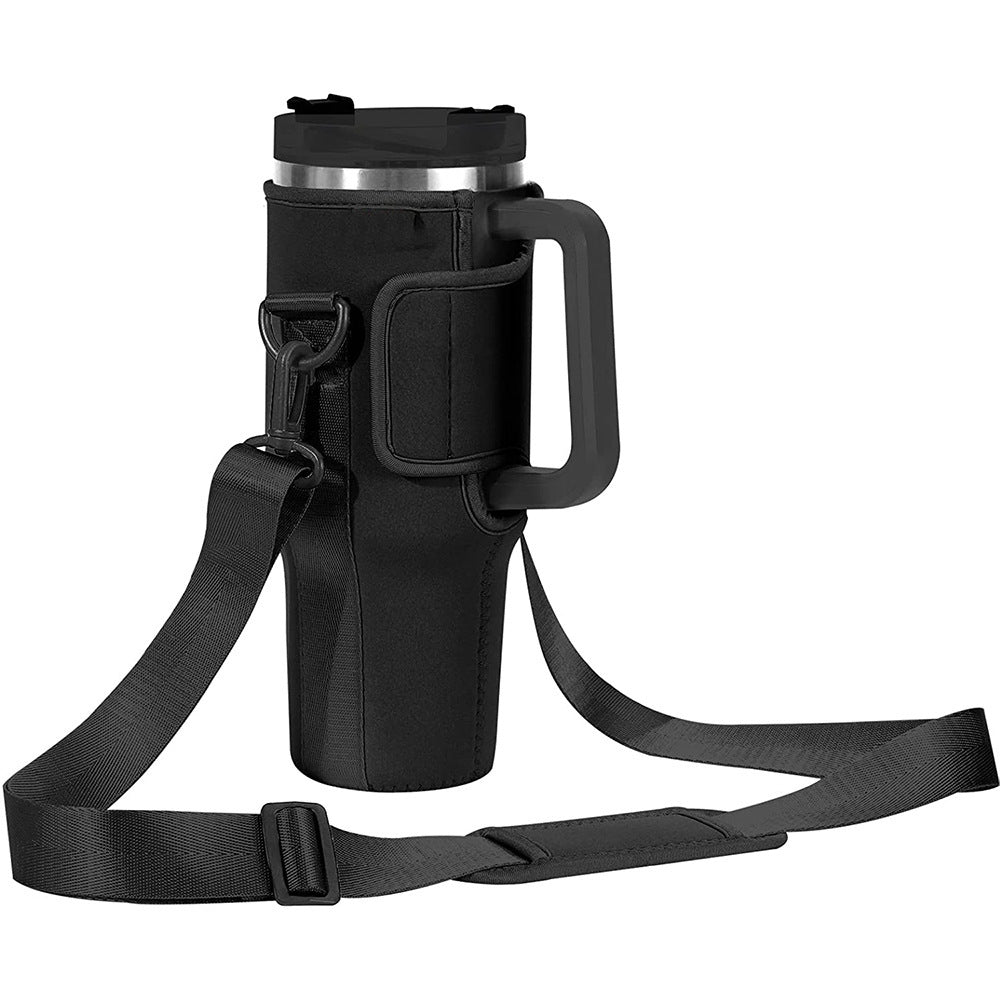 Portable Outdoor Cover for Mugs and Bottles with shoulder strap